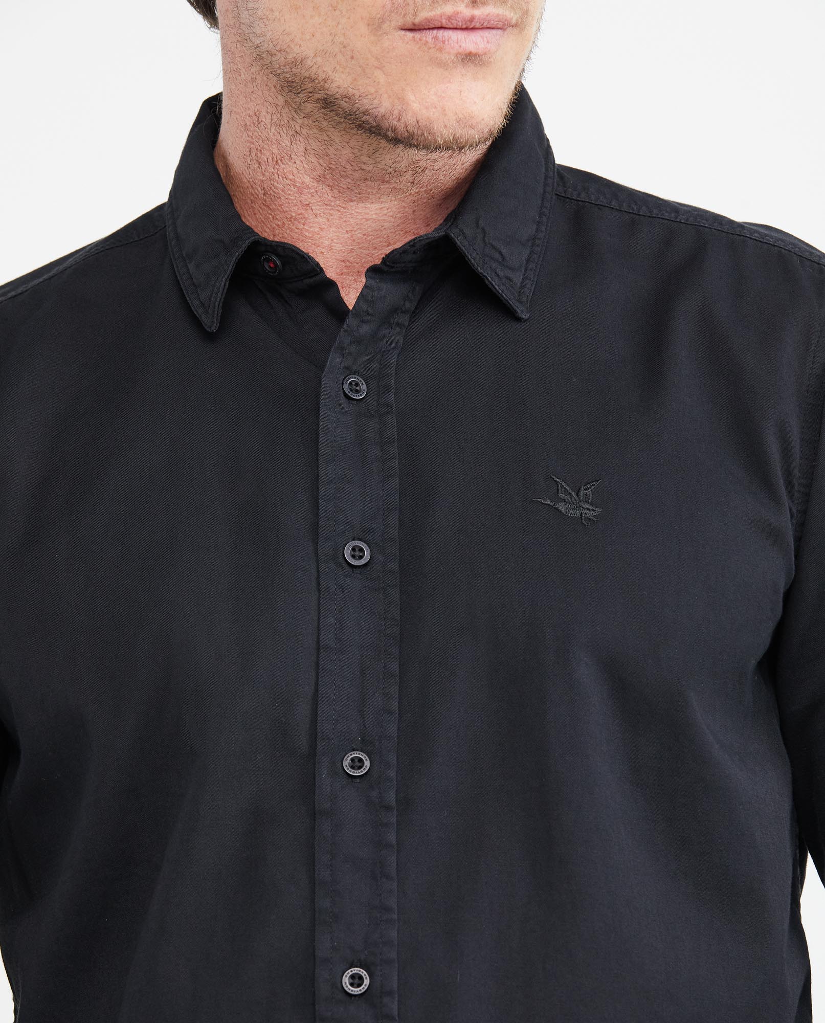 Men's Long Sleeve Shirt Duotone Duck Double Needle 100% Cotton 612E014 - 3