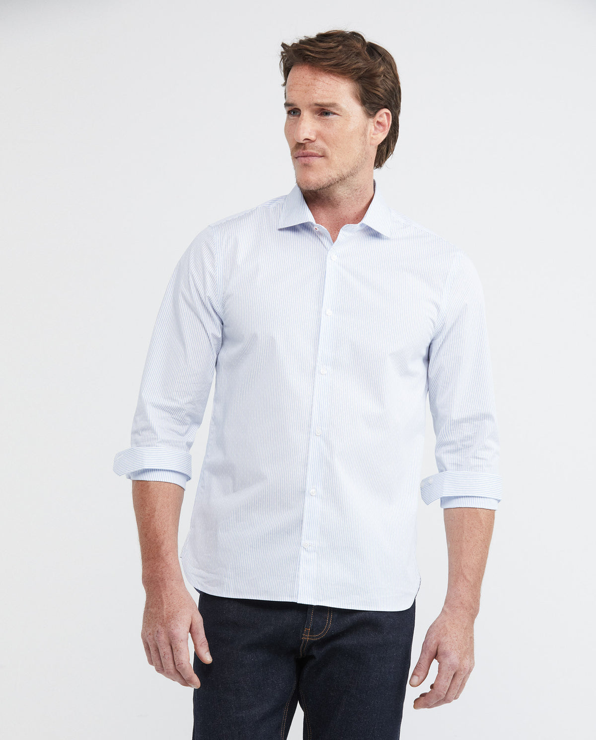 Men's Long Sleeve Striped Shirt Dobby Comfort Coolmax 63_612E024_021100_0