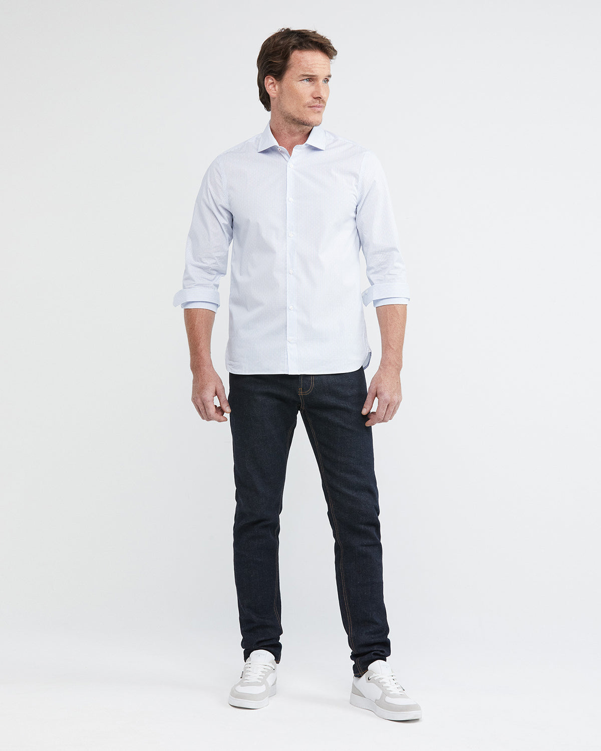PALE BLUE STRIPED COOLMAX SHIRT