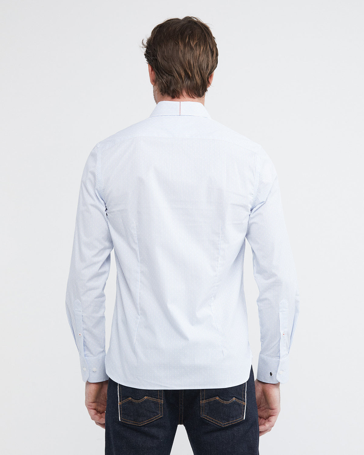 PALE BLUE STRIPED COOLMAX SHIRT
