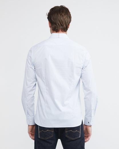 PALE BLUE STRIPED COOLMAX SHIRT