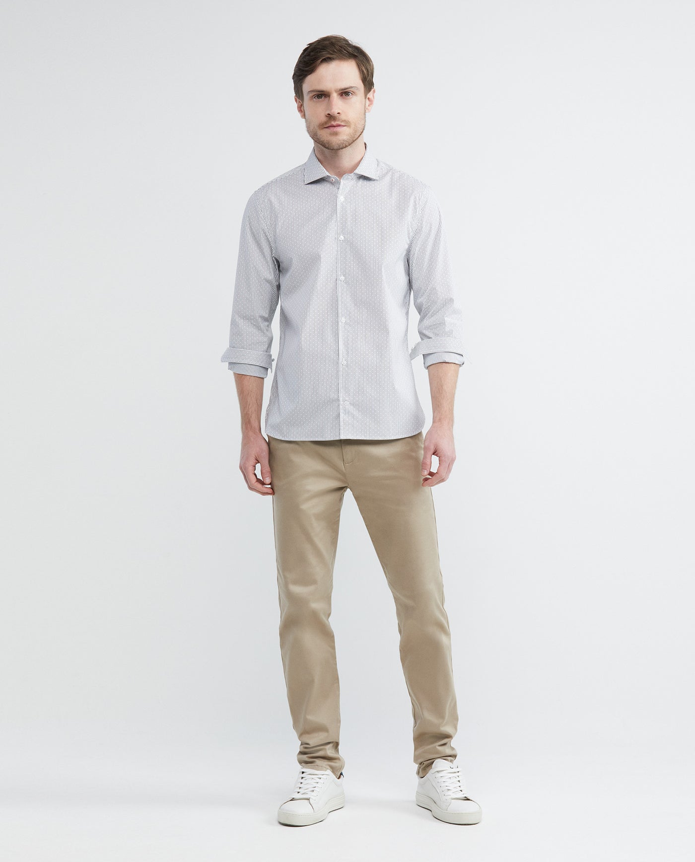 Men's Long Sleeve Striped Shirt Dobby Comfort Coolmax 612E024 - 2