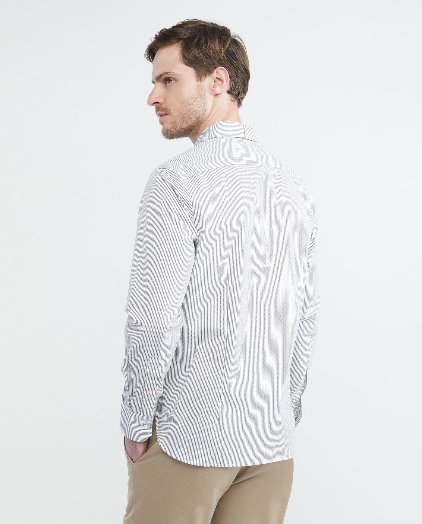 Men's Long Sleeve Striped Shirt Dobby Comfort Coolmax 612E024 - 4