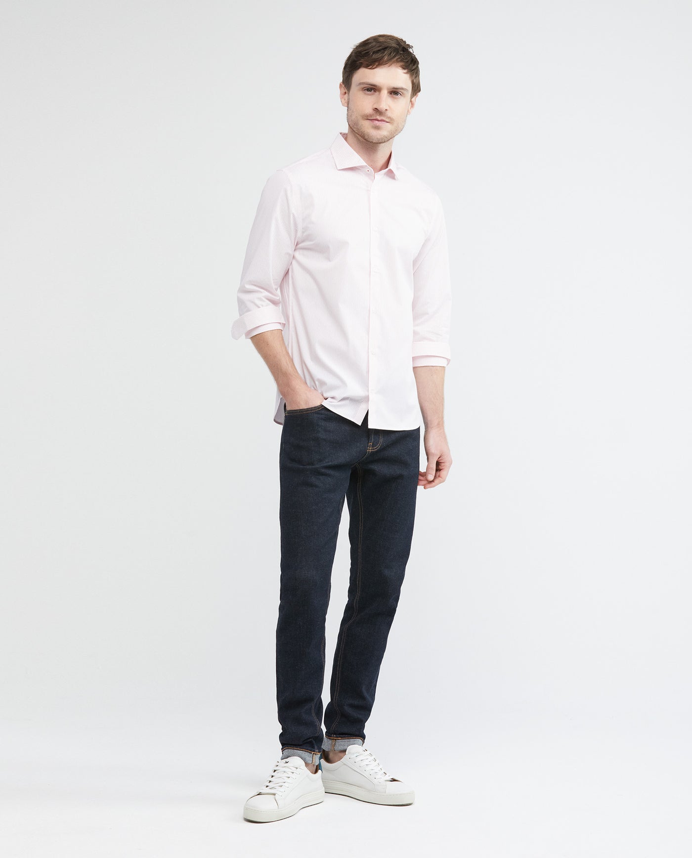 Men's Long Sleeve Striped Shirt Dobby Comfort Coolmax 612E024 - 2