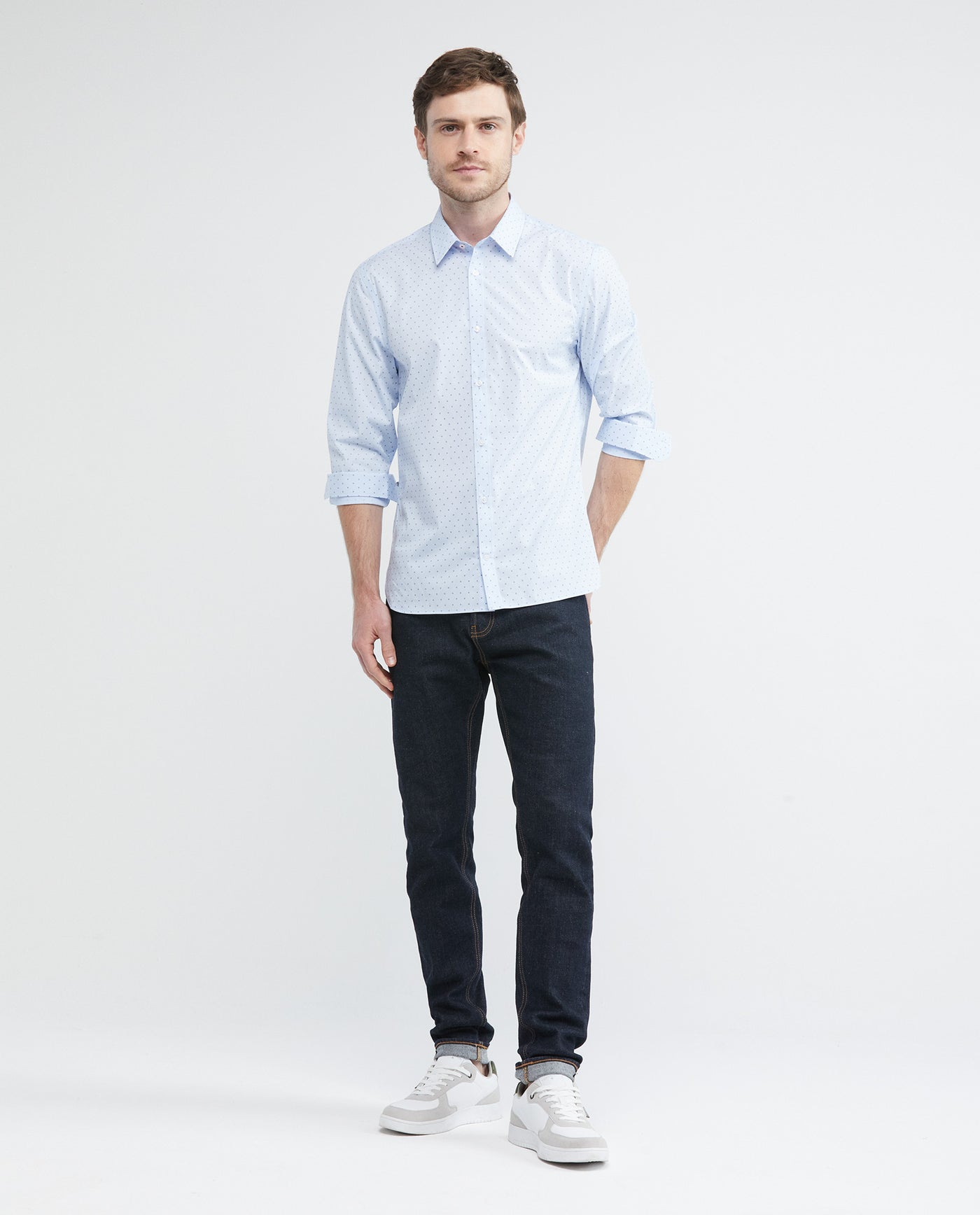Men's Slim Fit-Shirts - Blue - 2