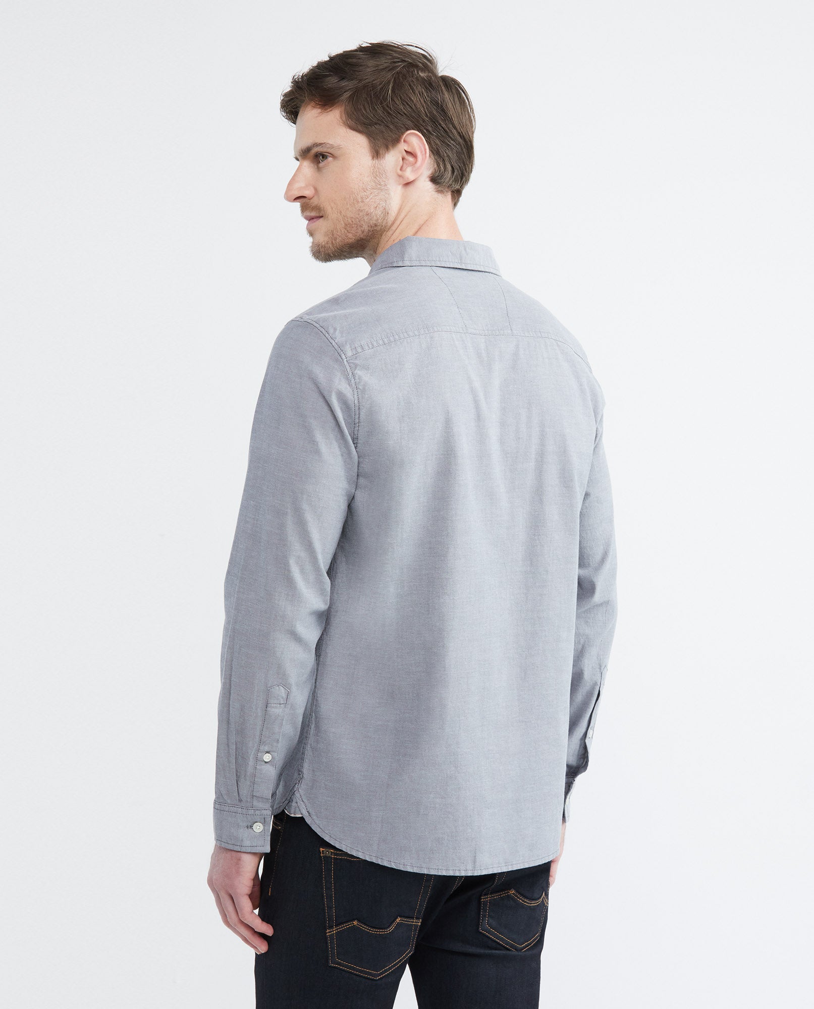 Men's Long Sleeve Slim Fit Shirt Duck Embroidery in Cotton 612E027 - 4