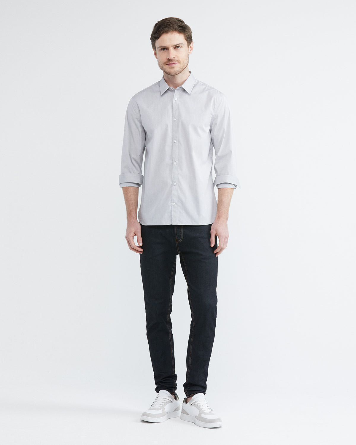 SLIM FIT COOLMAX SHIRT IN GRAY