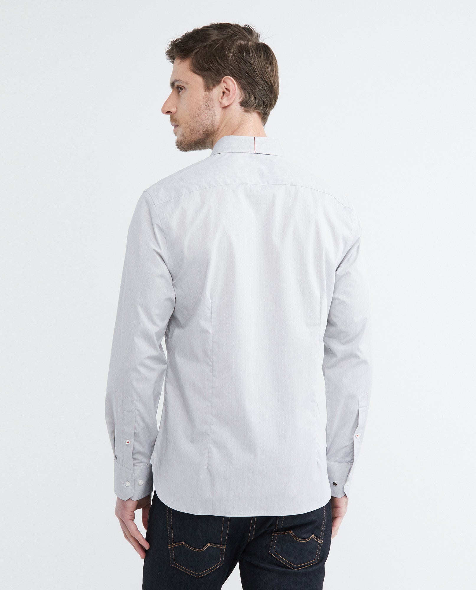 Men's Long Sleeve Mini Check Shirt Dobby Comfort Coolmax 612E030 - 4
