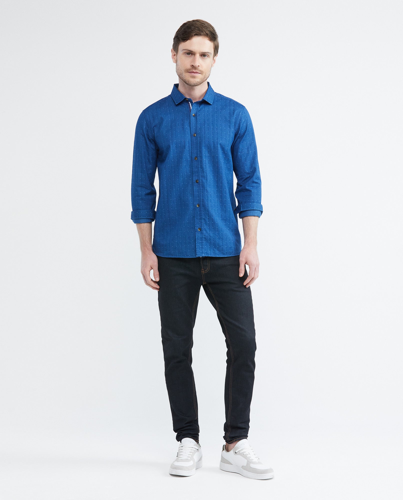 Men's Slim Fit Shirts - Blue 612E032 - 2