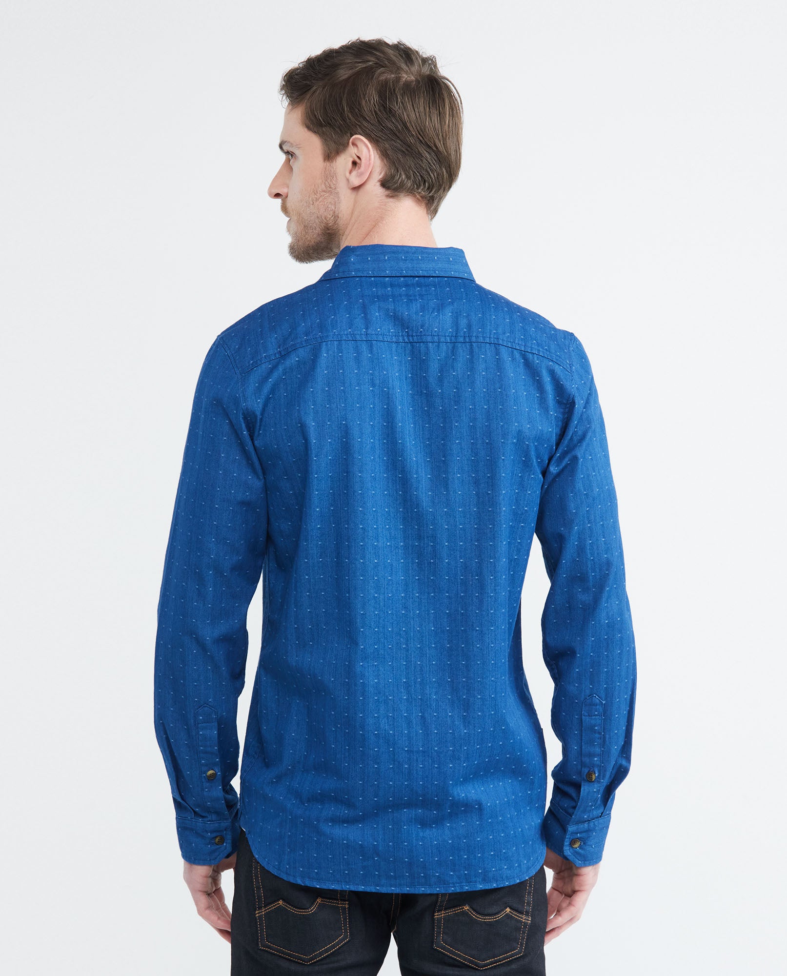 Men's Slim Fit Shirts - Blue 612E032 - 4