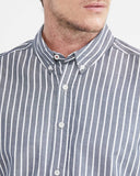 CLASSIC FIT STRIPED COTTON SHIRT IN GRAY