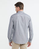 CLASSIC FIT STRIPED COTTON SHIRT IN GRAY