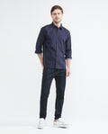 Men's Long Sleeve Slim Fit Shirt Mini Print in Cotton 612E034 - 2