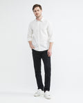 Men's Long Sleeve Slim Fit Shirt Mini Print in Cotton 612E034 - 2