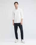 Men's Slim Fit Long Sleeve Dobby Dot Shirt Multicolor Details 612E036 - 1