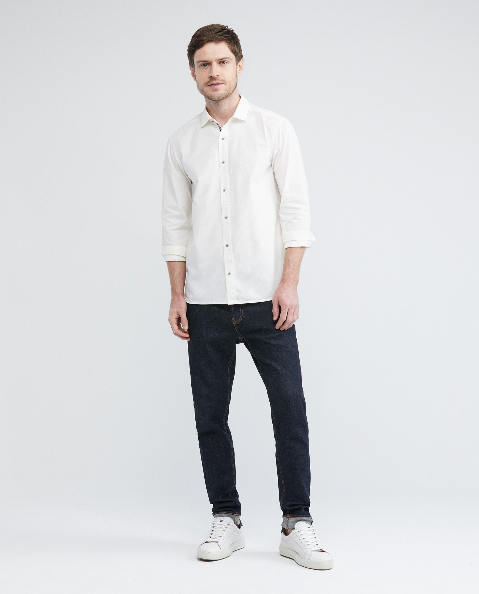 Men's Shirt, Slim Fit Long Sleeve - Internal Details - Raw - 1