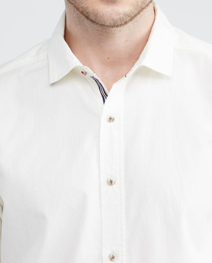 Men's Shirt, Slim Fit Long Sleeve - Internal Details - Raw - 3