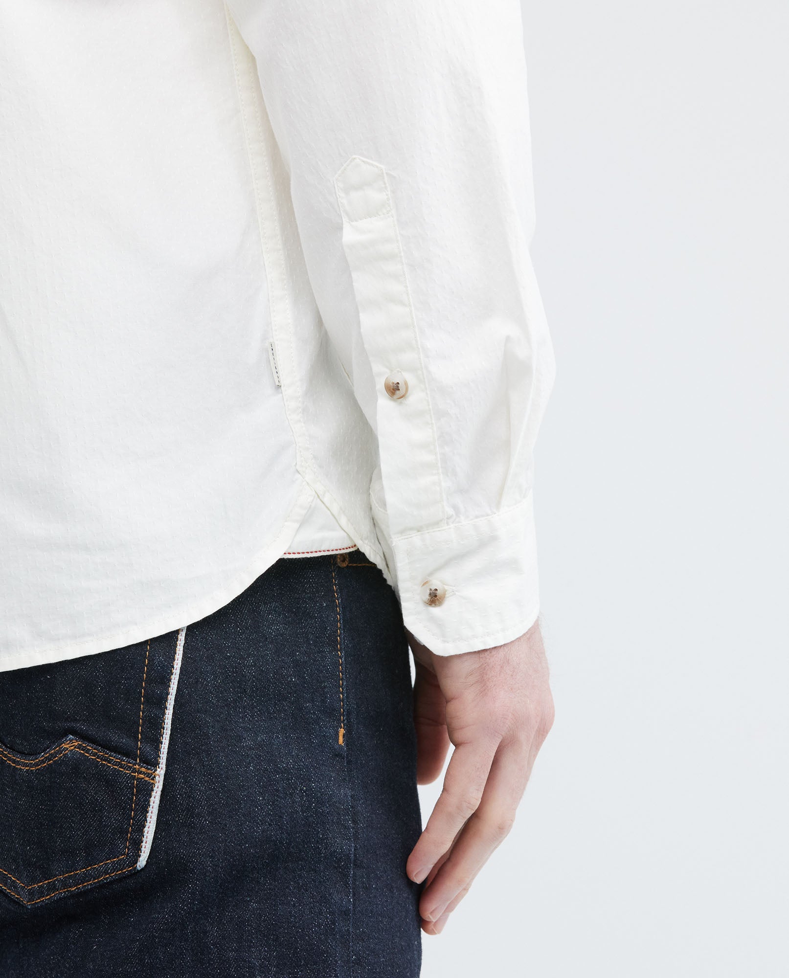 Men's Shirt, Slim Fit Long Sleeve - Internal Details - Raw - 5