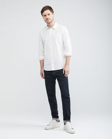 Men's Shirt, Slim Fit Long Sleeve - Internal Details - White - 2