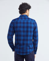 Men's Slim Fit Long Sleeve Reversible Double-Face Check Shirt in Cotton 612F004 - 6
