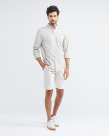 Men's Shirt, Classic Fit Long Sleeve - Button Down Collar - Gray - 2