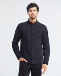 Men's Slim Fit Long Sleeve Textured Shirt Button-Down Red Band Details in Cotton 612F015 - 1