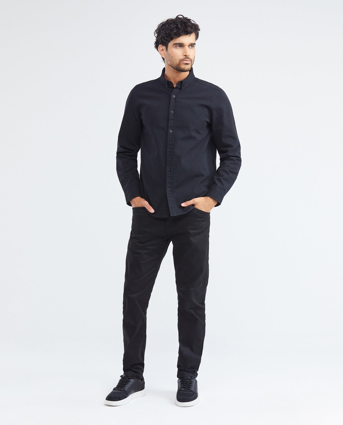 Men's Slim Fit Long Sleeve Textured Shirt Button-Down Red Band Details in Cotton 612F015 - 2