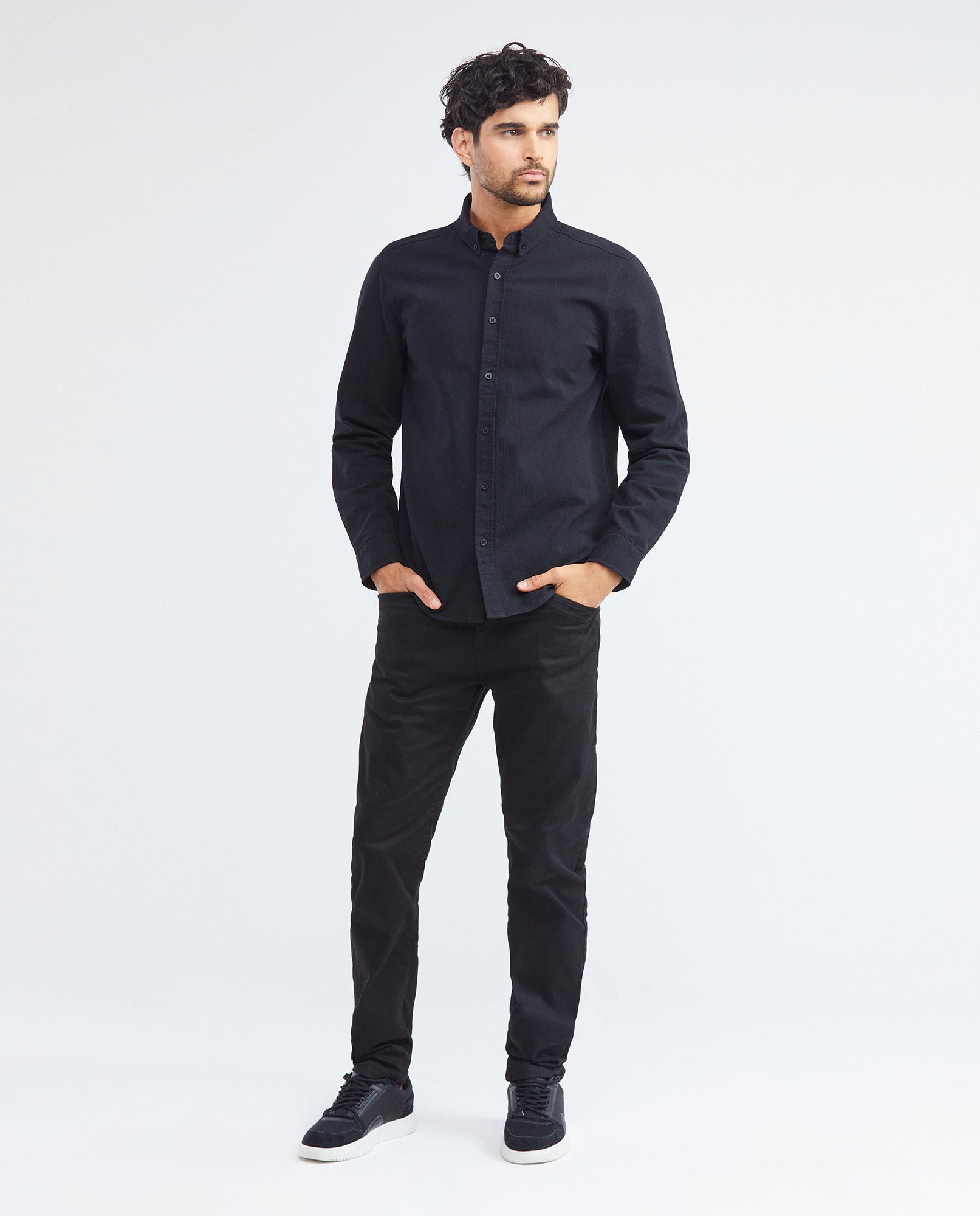 Men's Slim Fit Long Sleeve Textured Shirt Button-Down Red Band Details in Cotton 612F015 - 2