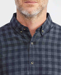 Men's Slim Fit Long Sleeve Button-Down Shirt Contrast Yoke Loops Red Thread in Cotton Stretch Blend 612F019 - 3
