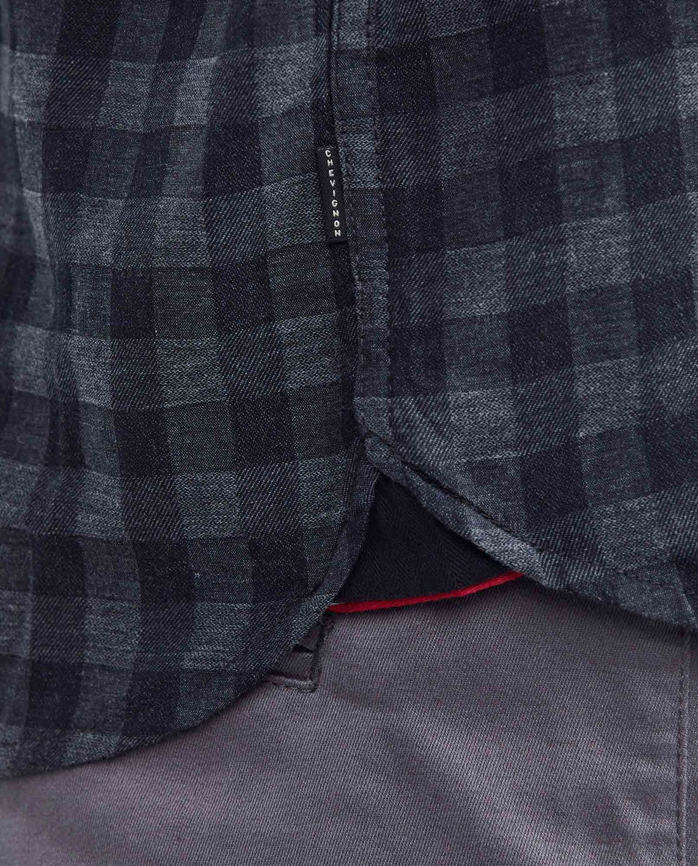 Men's Slim Fit Long Sleeve Button-Down Shirt Contrast Yoke Loops Red Thread in Cotton Stretch Blend 612F019 - 4