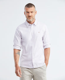 Men's Shirt, Slim Fit Long Sleeve - Oxford - Purple - 1