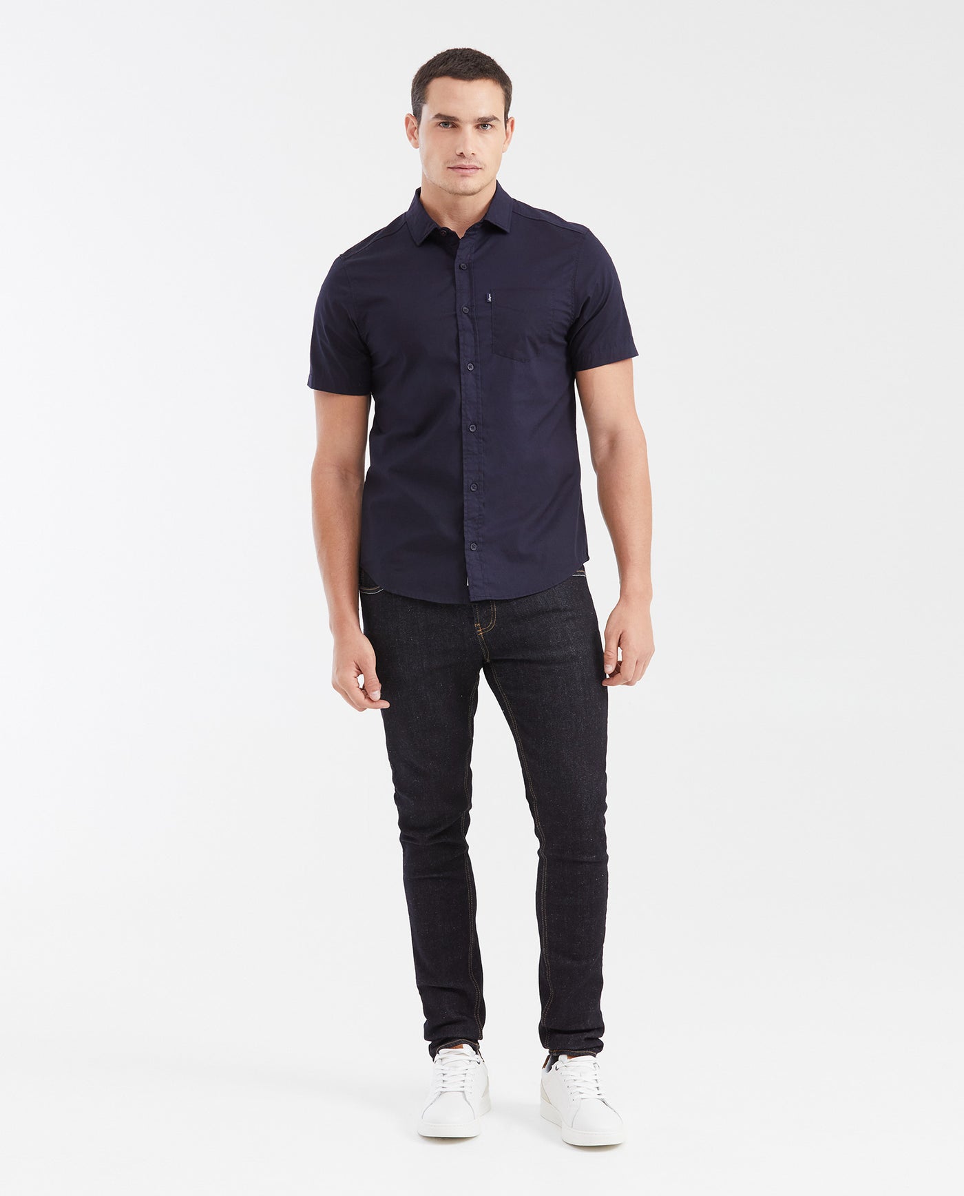 Camisa Slim Fit Manga Corta Esencial para Hombre - Blue 63_612G001_AZU193924_3