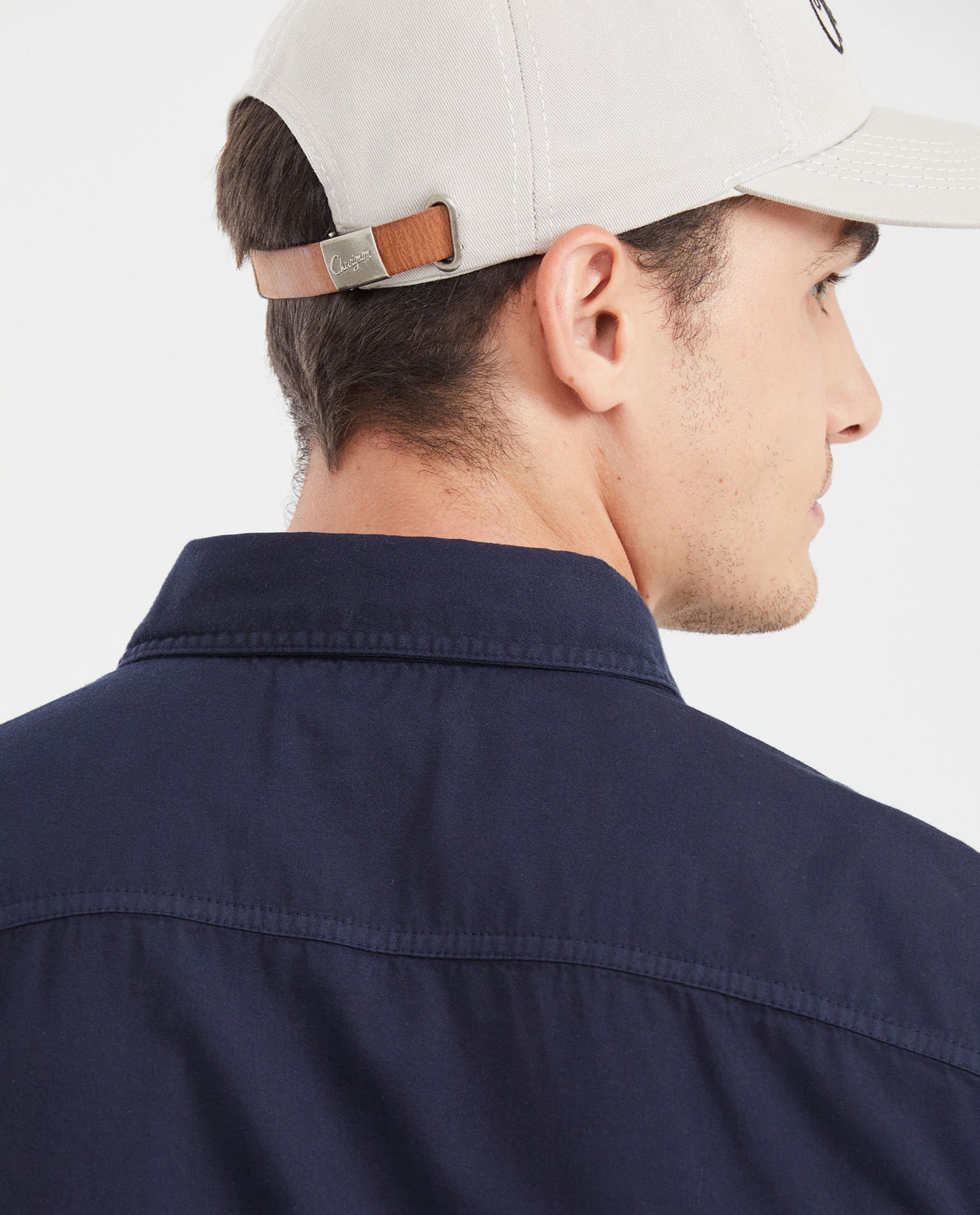 Men's Slim Fit Denim-Style Cotton Twill Casual Shirt - 5