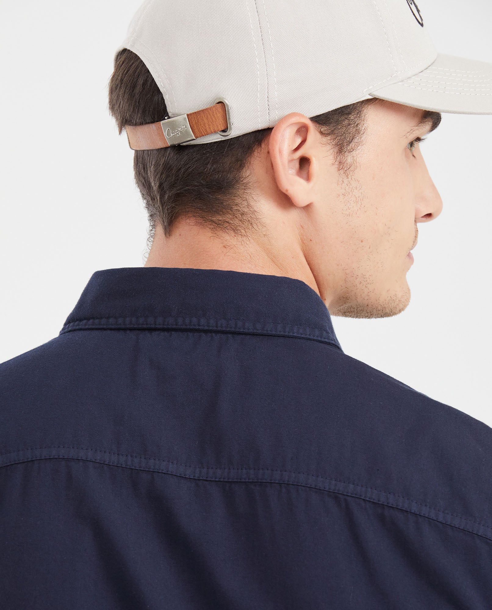 Men's Slim Fit Denim-Style Cotton Twill Casual Shirt - 5