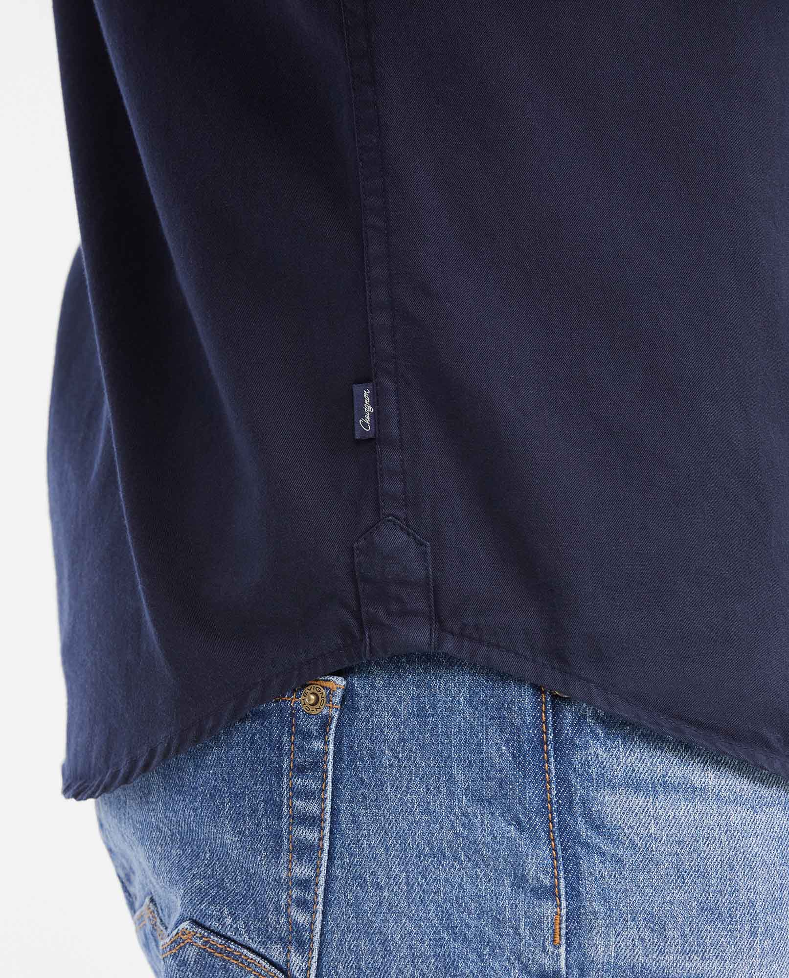 Men's Slim Fit Denim-Style Cotton Twill Casual Shirt - 6