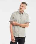 Men's Slim Fit Denim-Style Cotton Twill Casual Shirt - 1