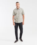 Men's Slim Fit Denim-Style Cotton Twill Casual Shirt - 2