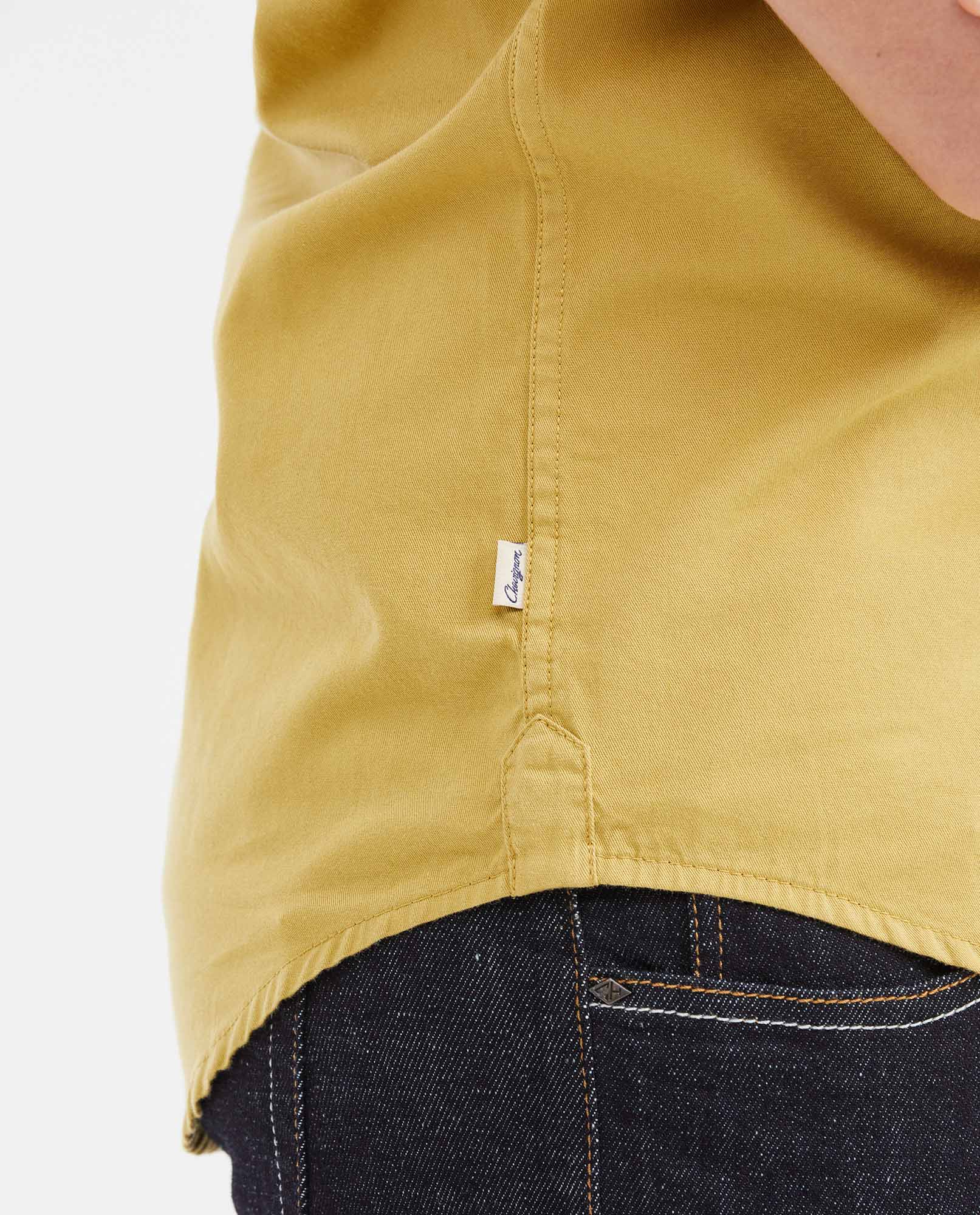 Men's Slim Fit Denim-Style Cotton Twill Casual Shirt - 4
