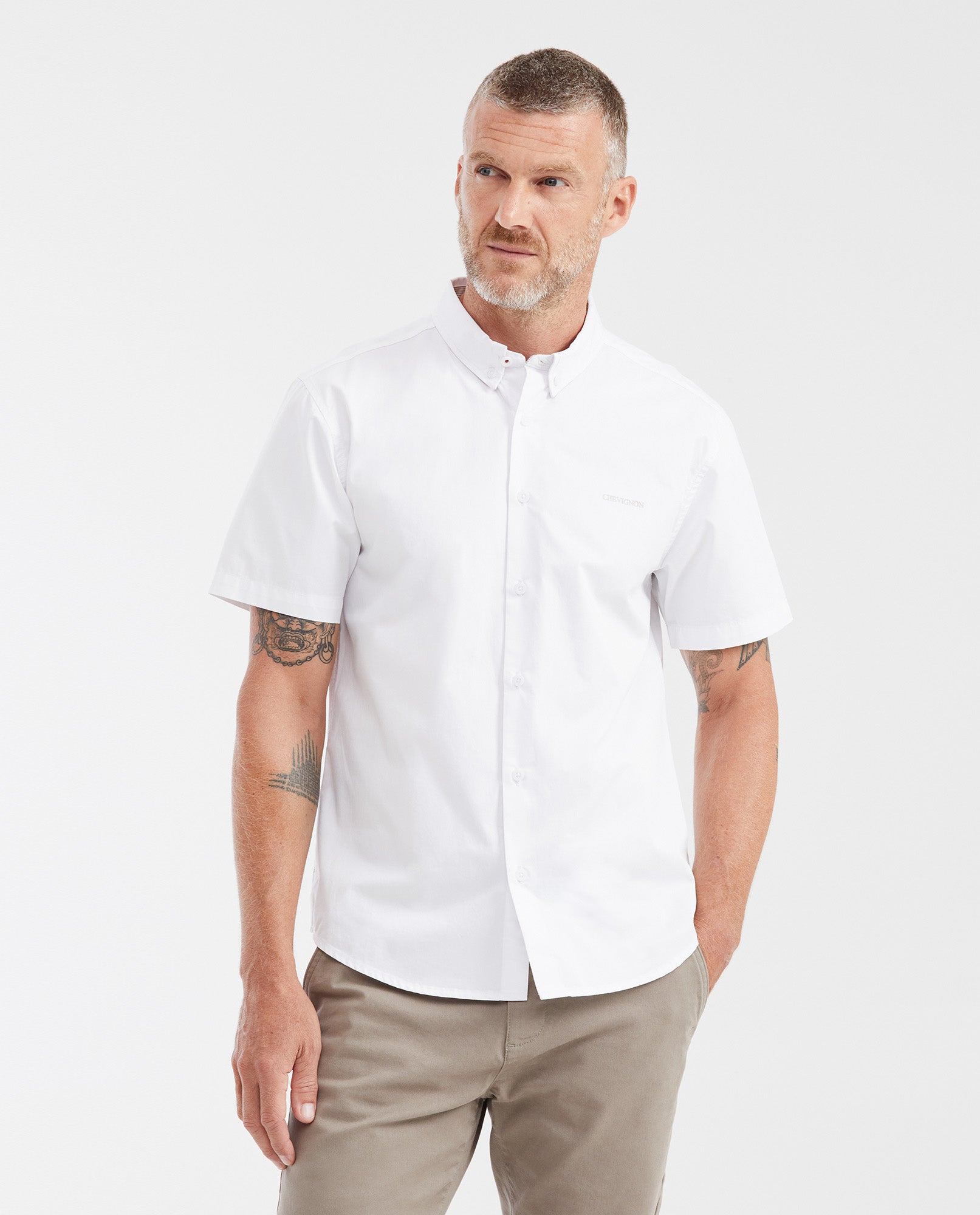 Men's Slim Fit Moisture-Wicking Cotton Twill Button-Down Shirt - 1