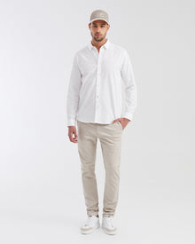 Slim fit long sleeve linen Shirt in white color