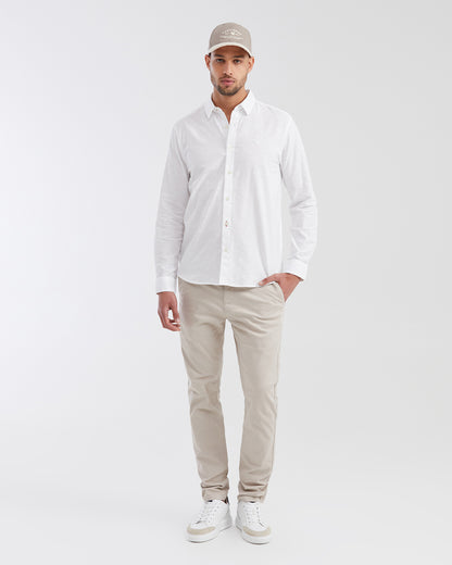 Slim fit long sleeve linen Shirt in white color
