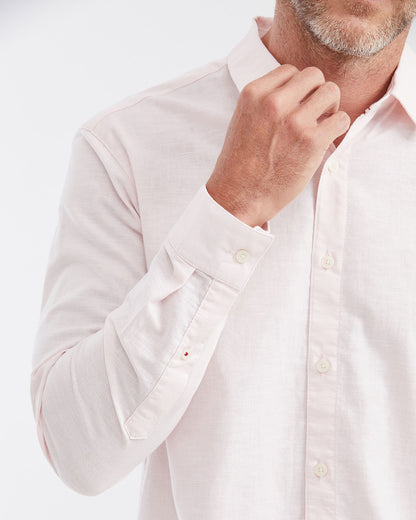 Slim fit long sleeve linen Shirt in pink color