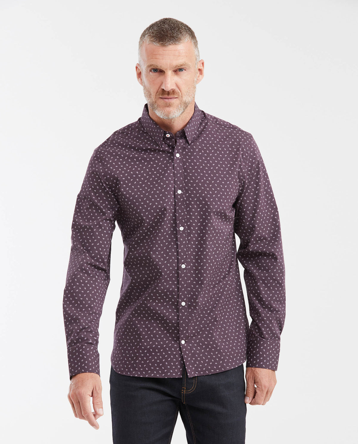 Men´s Slim Fit Shirt - Purple 63_612G013_MOR183410_0