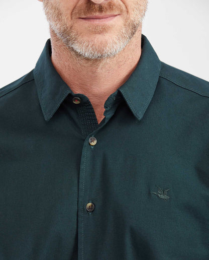 Men's Long Sleeve Classic Fit Shirt with Mini Ribbed Texture - Green - 3