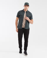 Slim Fit Short Sleeve Cargo Pocket Shirt for Men - Green 612G021 - 2