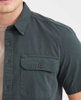 Slim Fit Short Sleeve Cargo Pocket Shirt for Men - Green 612G021 - 3
