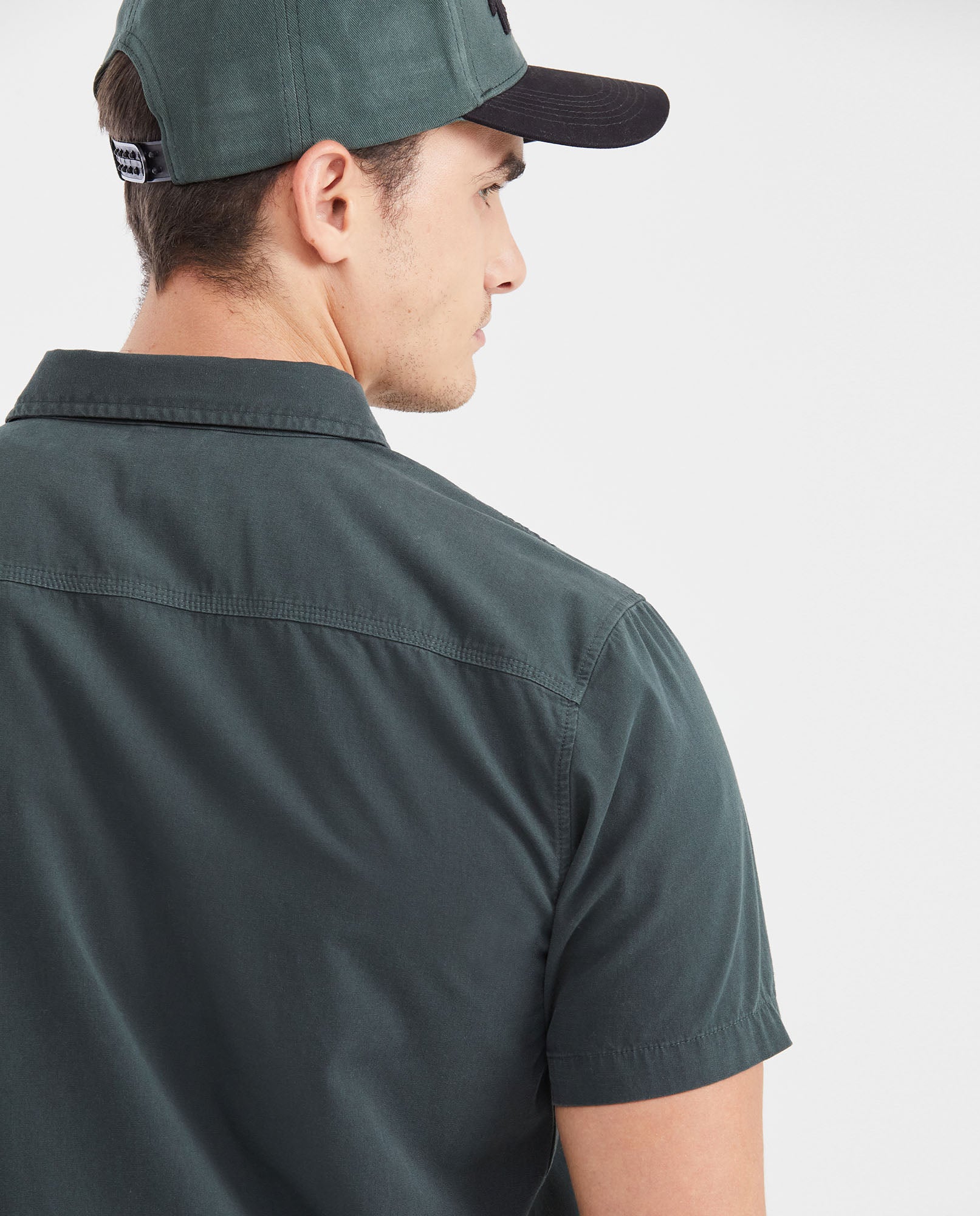 Slim Fit Short Sleeve Cargo Pocket Shirt for Men - Green 612G021 - 5