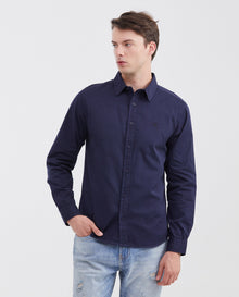 Men's Slim Fit Long Sleeve Shirt - Blue - 1