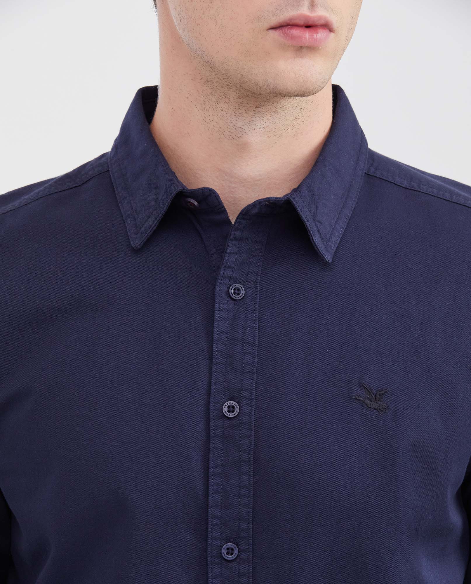 Men's Slim Fit Cotton Twill Long-Sleeve Dress Shirt 612G022 - 3