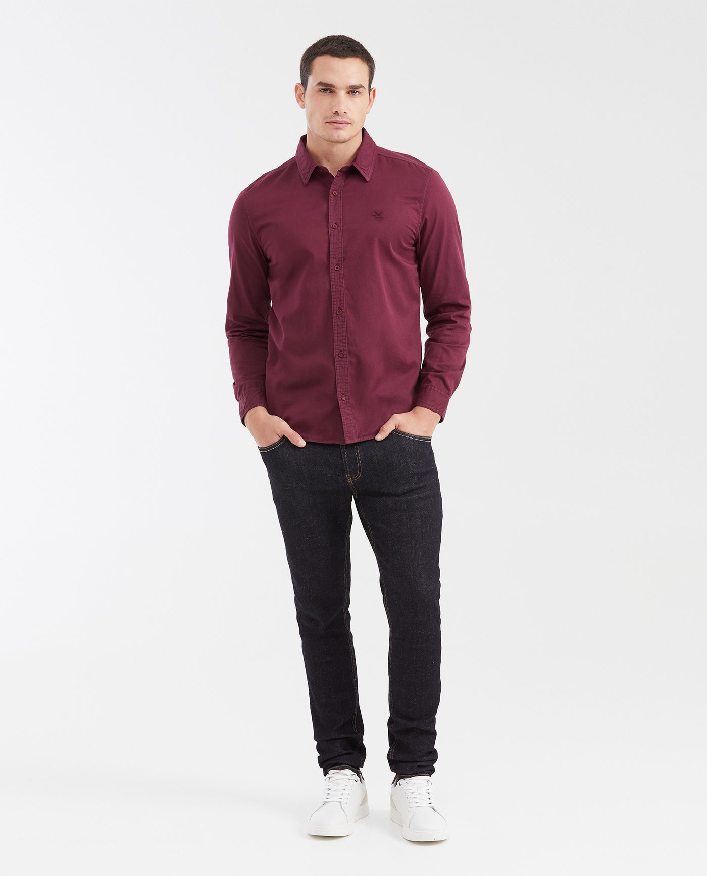 Men's Slim Fit Cotton Twill Long-Sleeve Dress Shirt 612G022 - 2